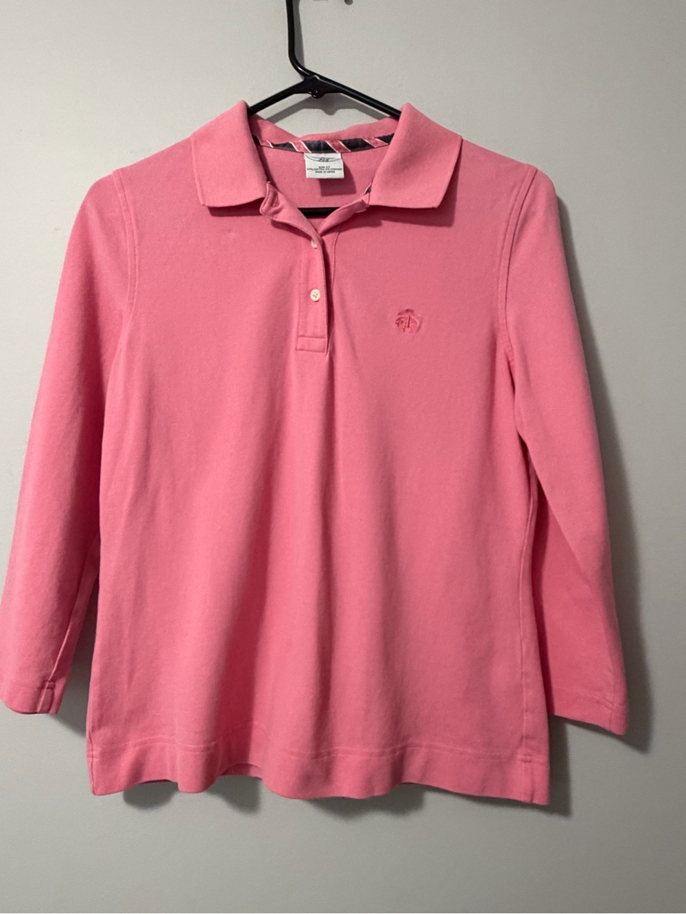 Brooks Brothers Pink 3/4 Sleeve Polo Shirt Medium